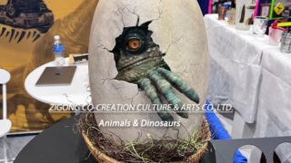 Realistisch interactief baby-dinosaurus-ei-display