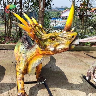 Goede prijs. 110VAC van de Dinosaurusstandbeelden van glasvezelanimatronic het Levensgrote Model van Styracosaurus online