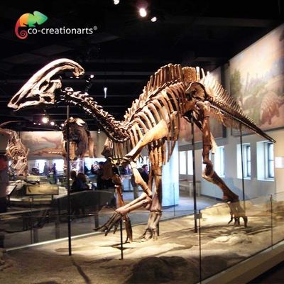 Waterdicht makend het Juraskelet van Parasaurolophus van de Wereldreplica 15 meters lengte