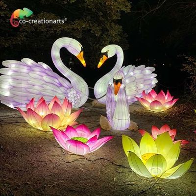 kopen Van het de Decoratie de Chinese Festival van het themapark van de Lantaarnscygnus Gevormde Lantaarns Dier online manufacture