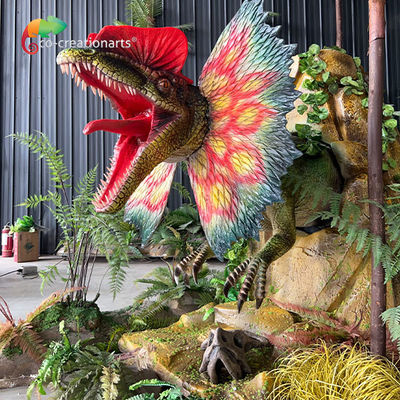 Goede prijs. Simulatie Levensgrootte Animatronische dinosaurus Dilophosaurus Voor pretpark online