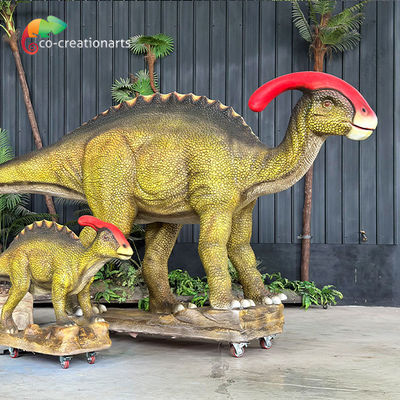 kopen Gepersonaliseerde Animatronische Dinosaurus Simulatie Parasaurolophus Met Baby Voor Aantrekkingskracht online manufacture
