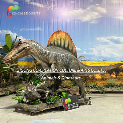 Animatronische dinosaurussen Simulatie Spinosaurus jacht scène Voor pretpark decoratie