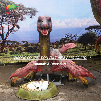 Realistische Animatronische Caudipteryx Dinosaurus: gevederd detail met dynamische beweging & Jurassic Egg Display Voor Musea