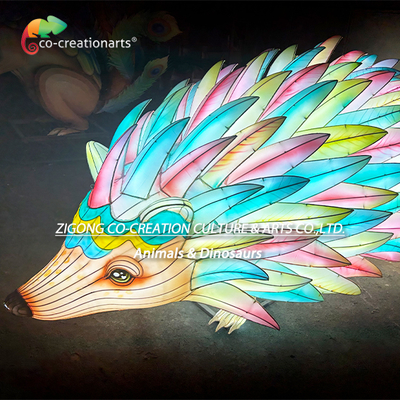 Verbazingwekkende grote regenboog-spiked egel LED Art Lantern Sculpture Decor