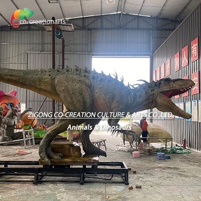 Kopen Realistische Servo Animatronische Indominus Rex Dinosaurus met spoorbewegingssysteem voor attracties in het pretpark online vervaardiging