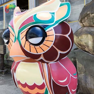 Goede prijs. levende correcte Glasvezel Dierlijke Standbeelden die met hoge weerstand Animatronic-Uil aansteken online